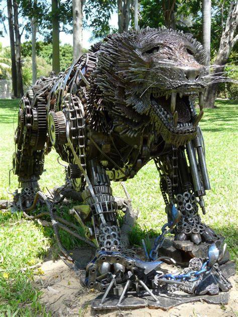 Scrap Repurposed Metal Sculpture - Etsy - raincitystudios.com