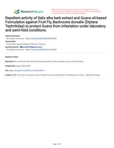 Screening of guava varieties against fruit fly (Bactrocera dorsalis ... - raincitystudios.com