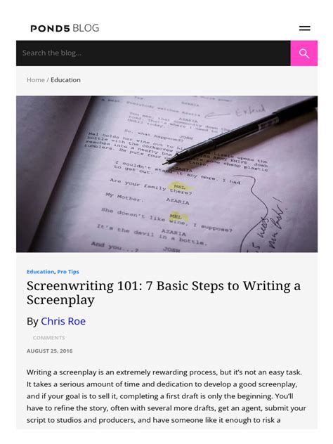 Screenwriting 101: 7 Basic Steps to Writing a Screenplay - balustradellc