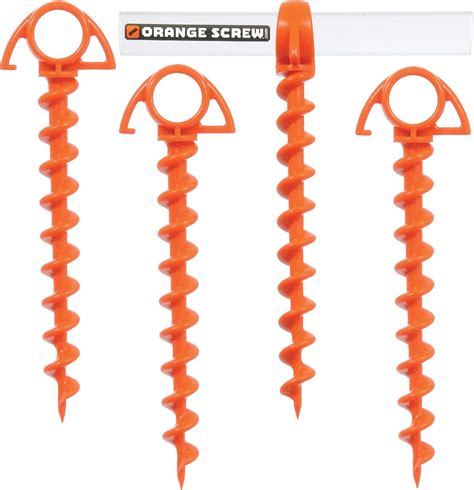 Screw In Tent Stakes 2-Pack Orange Screw Ground Anchors - Heavy … - balustradellc