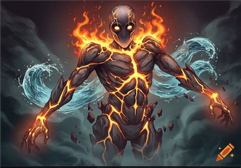 Sculpting a rock elemental creature with glowing energy ... - muktibox.com