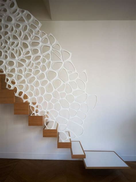 Sculptural Staircase Railing Looks Like a Cascade of … - balustradellc