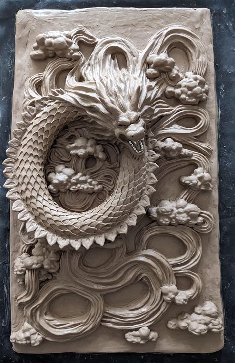 Sculpture Dragon Relief - Etsy - balustradellc