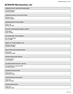 SCWARN Membership List