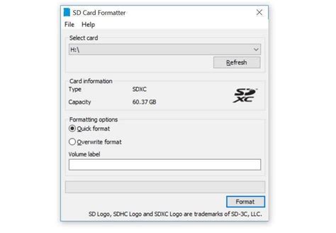 SD Memory Card Formatter 