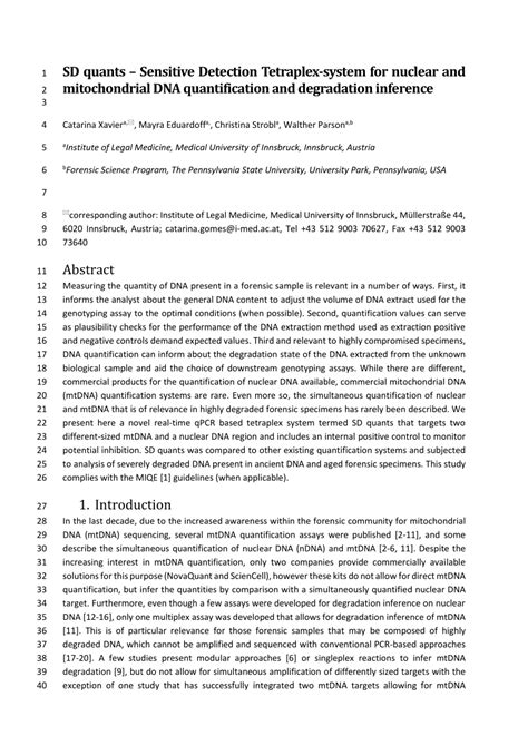 SD quants—Sensitive detection tetraplex-system for nuclear and ...