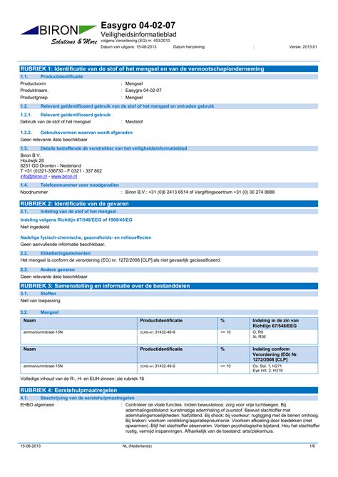 SDS EU (Reach Annex II) - Adler Glastech GmbH 1210 Wien