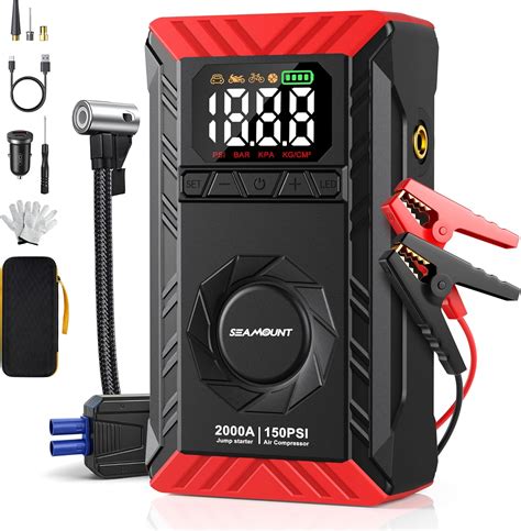 SEAMOUNT 2000A Jump Starter with Air Compressor Combo, Portable Car ... - balustradellc