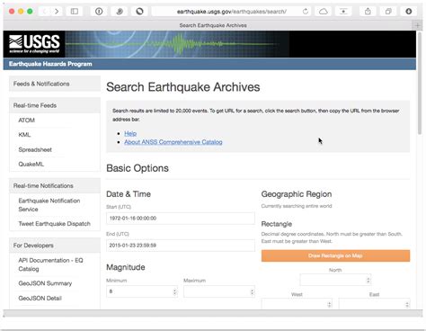 Search Earthquake Catalog - wintechmobiles.com