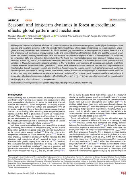 Seasonal and long-term dynamics in forest microclimate effects: global ... - raincitystudios.com