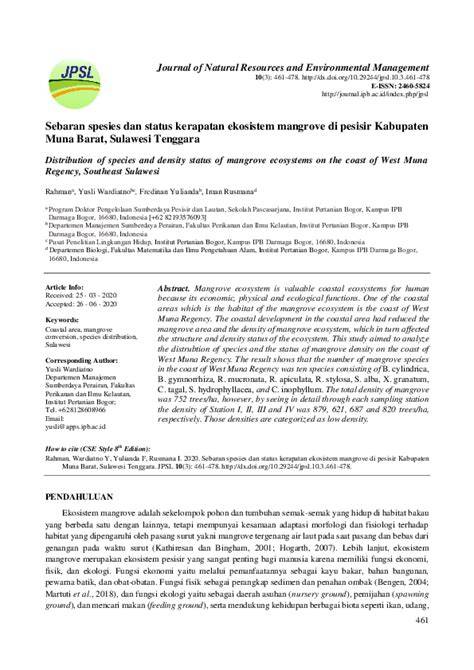Sebaran spesies dan status kerapatan ekosistem mangrove di ... - IPB - raincitystudios.com