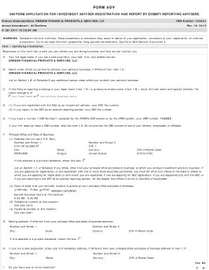 SEC Form ADV Part 1A & Part 1B Connexien