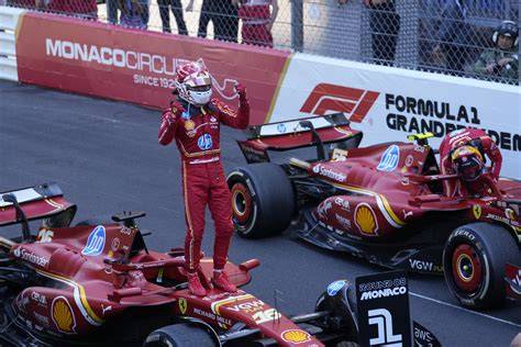 Second place Ferrari driver Charles Leclerc of Monaco after the - balustradellc