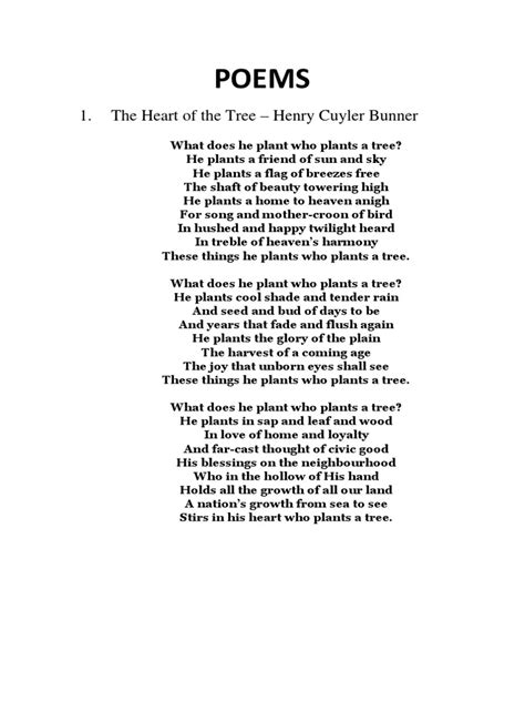 SECTION A- POETRY THE HEART OF THE TREE Henry …