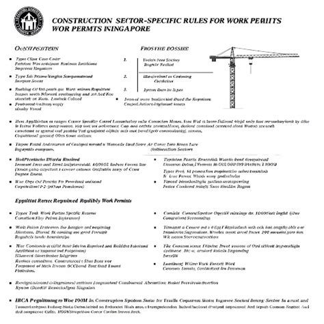 Sector-specific rules for Work Permit - Ministry of Manpower - balustradellc