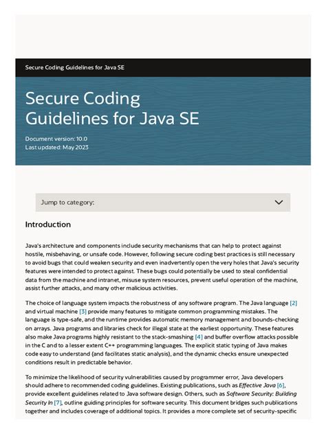 Secure Coding Guidelines for Java SE - Oracle - coolestguyplanet.net