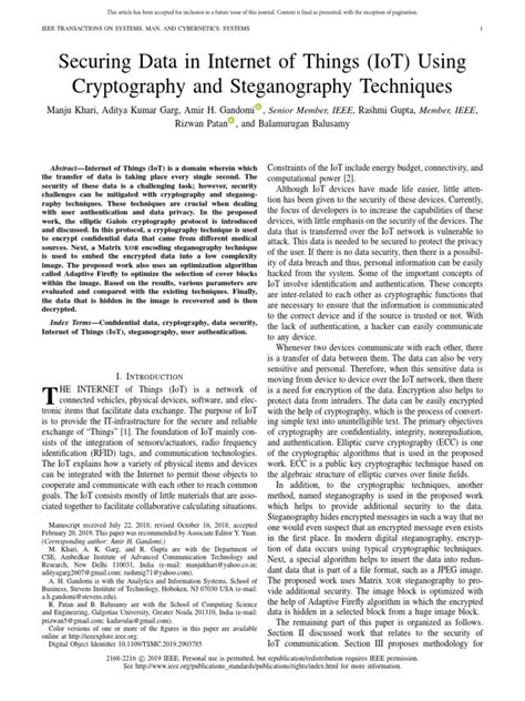 Securing Data in Internet of Things (IoT) Using Cryptography and ... - coolestguyplanet.net