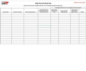 SECURITY SEAL LOG Name/Signature Date Seal Signature …