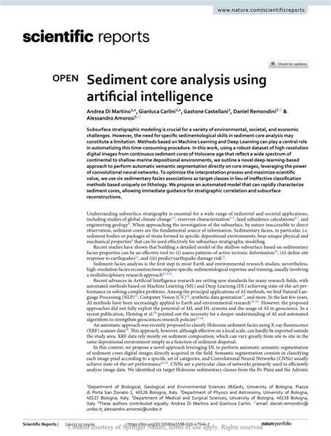 Sediment core analysis using artificial intelligence - raincitystudios.com