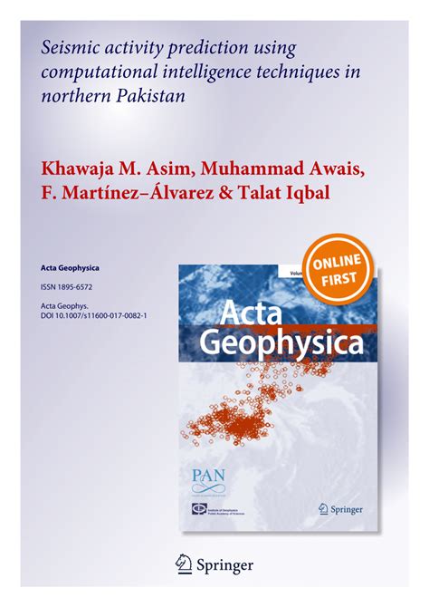 Seismic activity prediction using computational intelligence techniques ... - coolestguyplanet.net