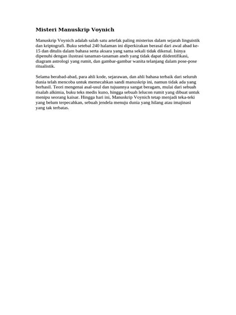 Sejarah dan Asal Usul dari Manuskrip Voynich: Misteri Abad ... - Akurat - balustradellc