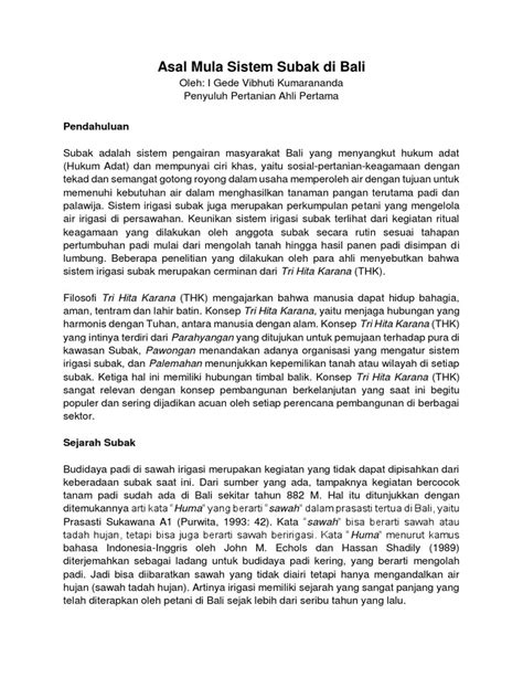 Sejarah dan Asal Usul Subak Bali - wintechmobiles.com