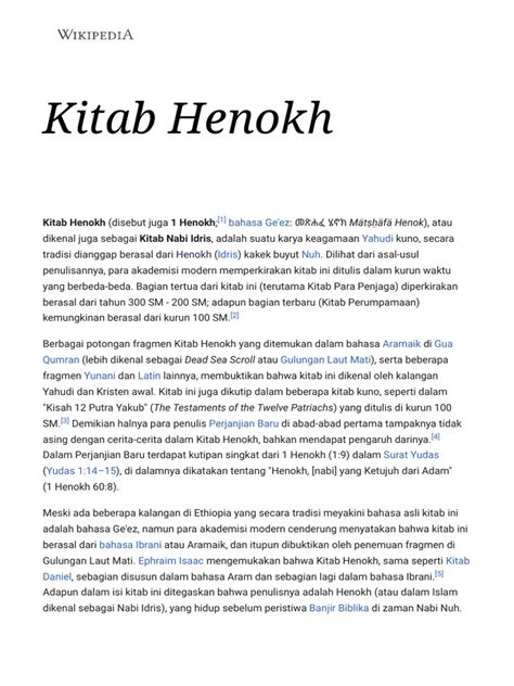 Sejarah dan Isi Kitab Henokh | PDF - Scribd - balustradellc