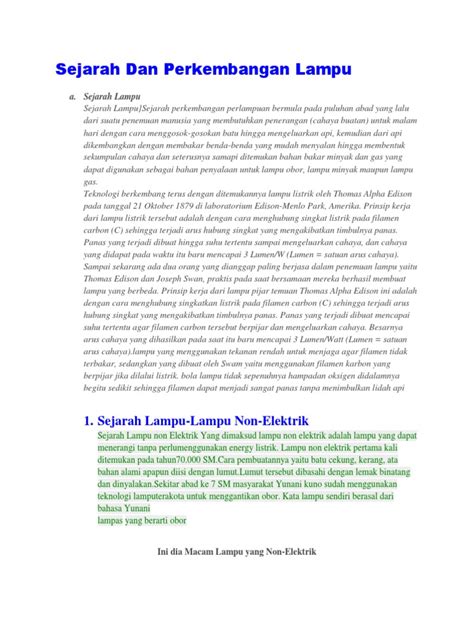 Sejarah Dan Perkembangan Lampu | KASKUS - balustradellc