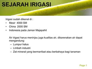 Sejarah Irigasi di Dunia - Guru Geografi - wintechmobiles.com