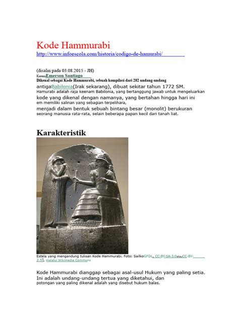 Sejarah Lengkap Kode Hammurabi - wintechmobiles.com
