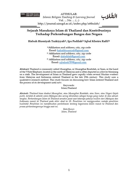 Sejarah Masuknya Islam di Thailand - Palontaraq - wintechmobiles.com