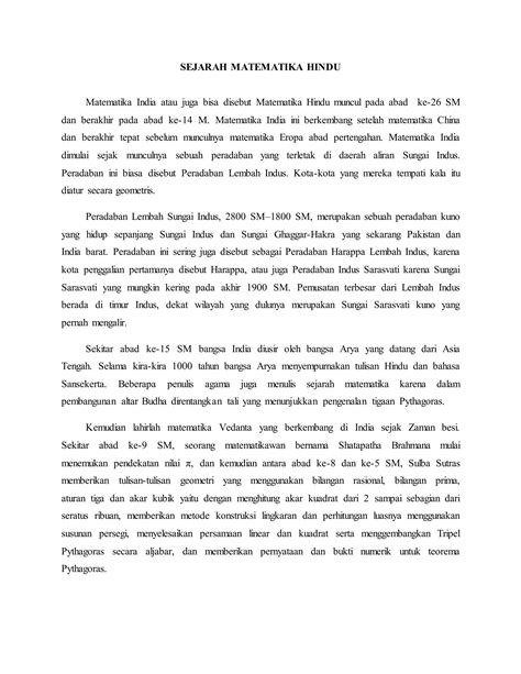 Sejarah Matematika Hindu | DOCX - SlideShare - wintechmobiles.com