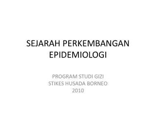 Sejarah Perkembangan Epidemiologi | PDF | Sains - wintechmobiles.com