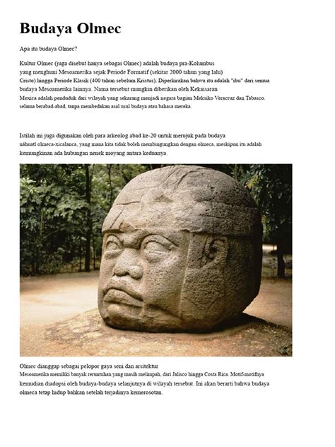 Sejarah Seni dan Patung Olmec - balustradellc