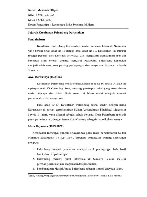 Sejarah Singkat Kesultanan Palembang Darussalam Halaman all ... - wintechmobiles.com