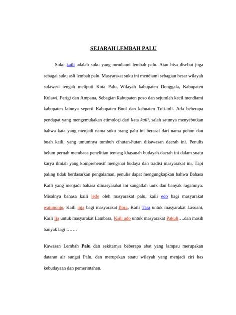 Sejarah Suku Kaili di Lembah Palu | PDF - Scribd - wintechmobiles.com
