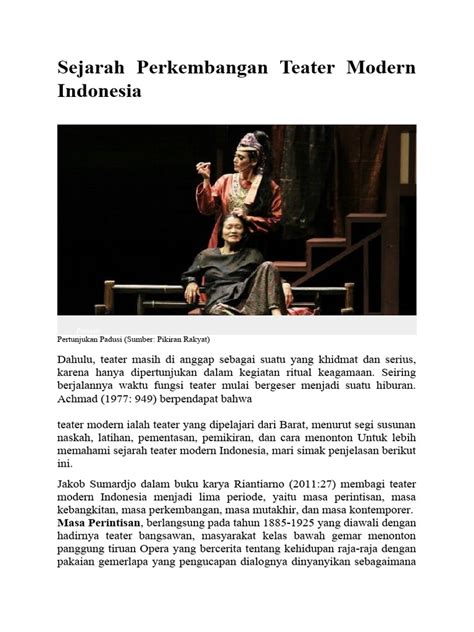 Sejarah Teater Modern Indonesia - muktibox.com