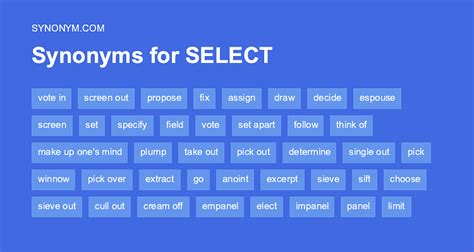 SELECT Synonyms: 78 Synonyms & Anto…