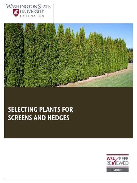 SELECTING PLANTS FOR SCREENS AND HEDGES - Grant PUD - balustradellc