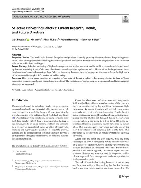 Selective Harvesting Robotics: Current Research, Trends, and Future ... - raincitystudios.com