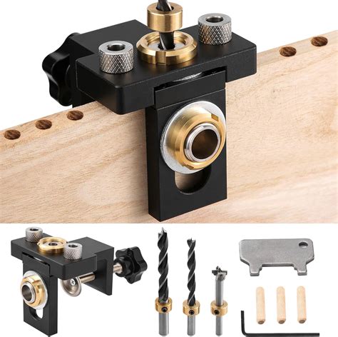 Self Centering Doweling Jig Kit,Drill Guides Locator Woodworking Tool - balustradellc