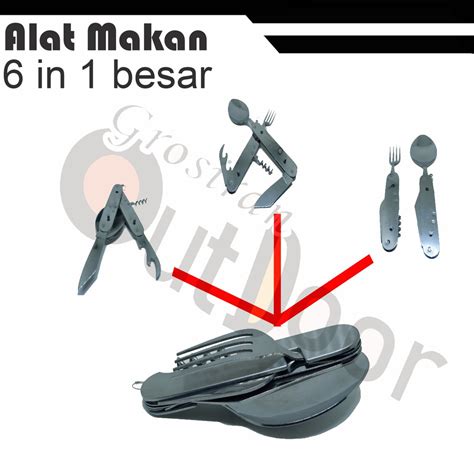 Sendok Garpu Lipat Outdoor BESAR (6 in 1) ori - balustradellc