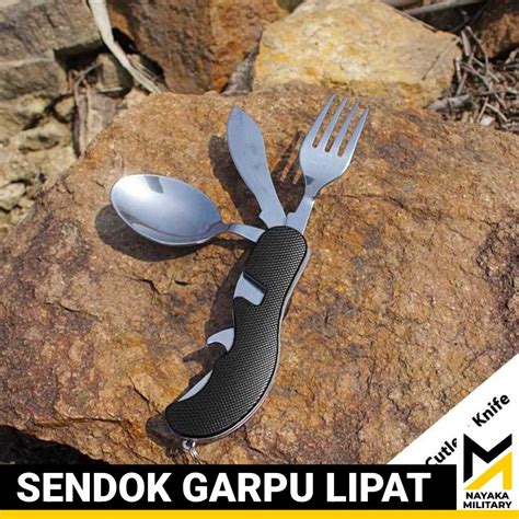 sendok garpu lipat outdoor ultralight Camping - Shop - balustradellc