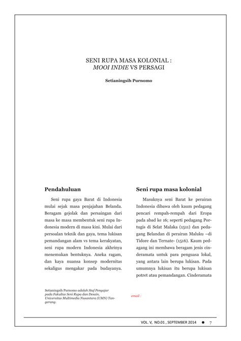 SENI RUPA MASA KOLONIAL : MOOI INDIE VS PERSAGI - balustradellc