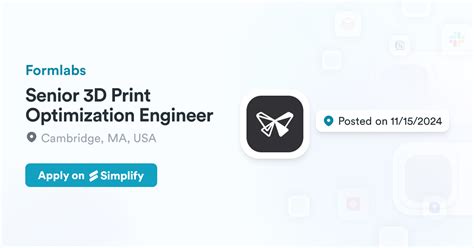 Senior 3D Print Optimization Engineer - muktibox.com