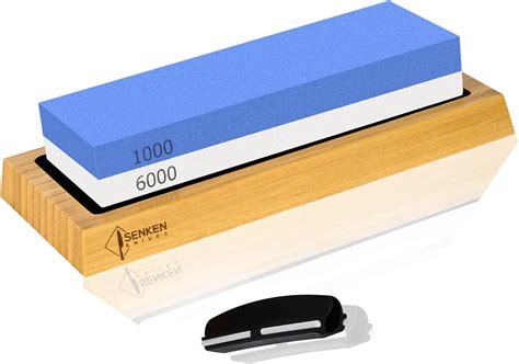 SENKEN 1000/6000 Grit Japanese Whetstone Kit Knife Sharpening Stone ... - balustradellc