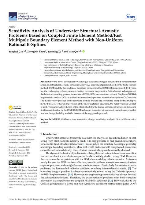 Sensitivity Analysis of Underwater Structural-AcousticProblems Based … - raincitystudios.com