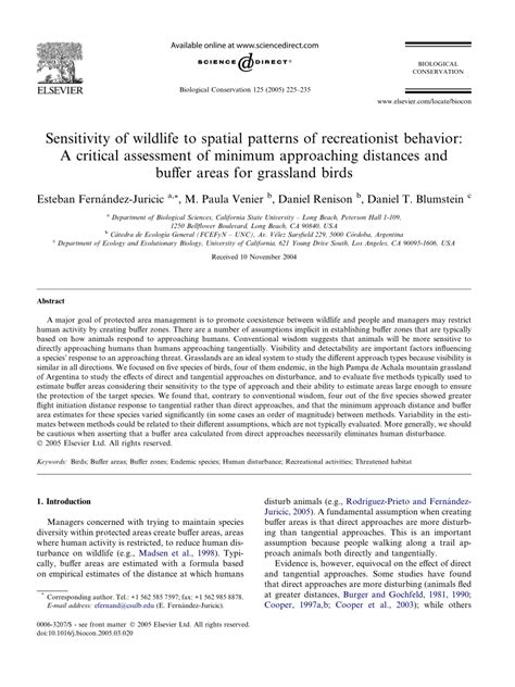 Sensitivity of wildlife to spatial patterns of recreationist behavior ... - wintechmobiles.com