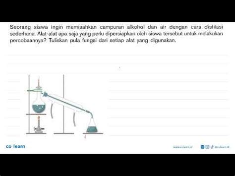 Seorang siswa ingin memisahkan campuran alkohol da... - Roboguru - balustradellc