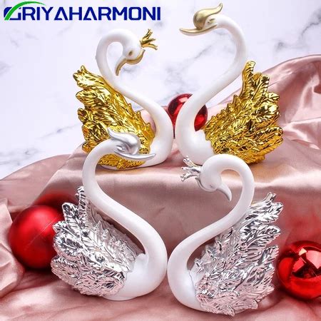 Sepasang Angsa Gold / Silver Flaminggo Hiasan / Interior Emas Dan Perak ... - balustradellc